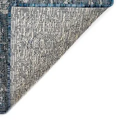 Kirklands Home Outdoor Rugs|Navy Botanical Hannah Indoor/Outdoor Rug, 6x9 Blue