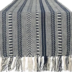 Kirklands Home Table Linens|Navy Braided Stripe Table Runner, 72 in. Blue