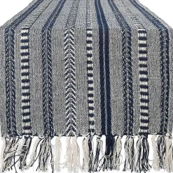 Kirklands Home Table Linens|Navy Braided Stripe Table Runner, 108 in. Blue