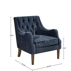 Kirklands Home Accent Chairs|Navy Button Tufted Accent Chair Blue