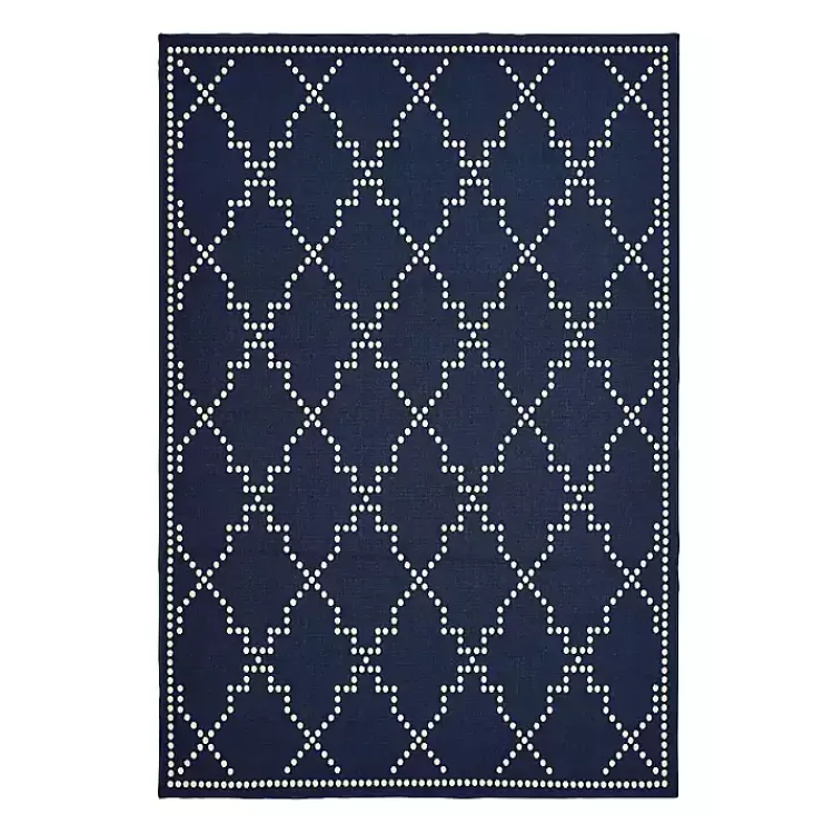 Kirklands Home Outdoor Rugs|Navy Caden Outdoor Area Rug, 5x7