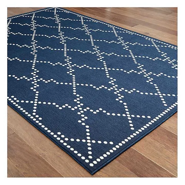 Kirklands Home Outdoor Rugs|Navy Caden Outdoor Area Rug, 5x7