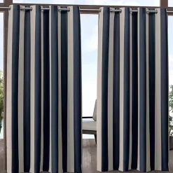 Kirklands Home Outdoor Curtains|Navy Canopy Outdoor Curtain Panel Set, 96 in.