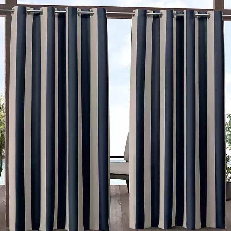 Kirklands Home Outdoor Curtains|Navy Canopy Outdoor Curtain Panel Set, 96 in.