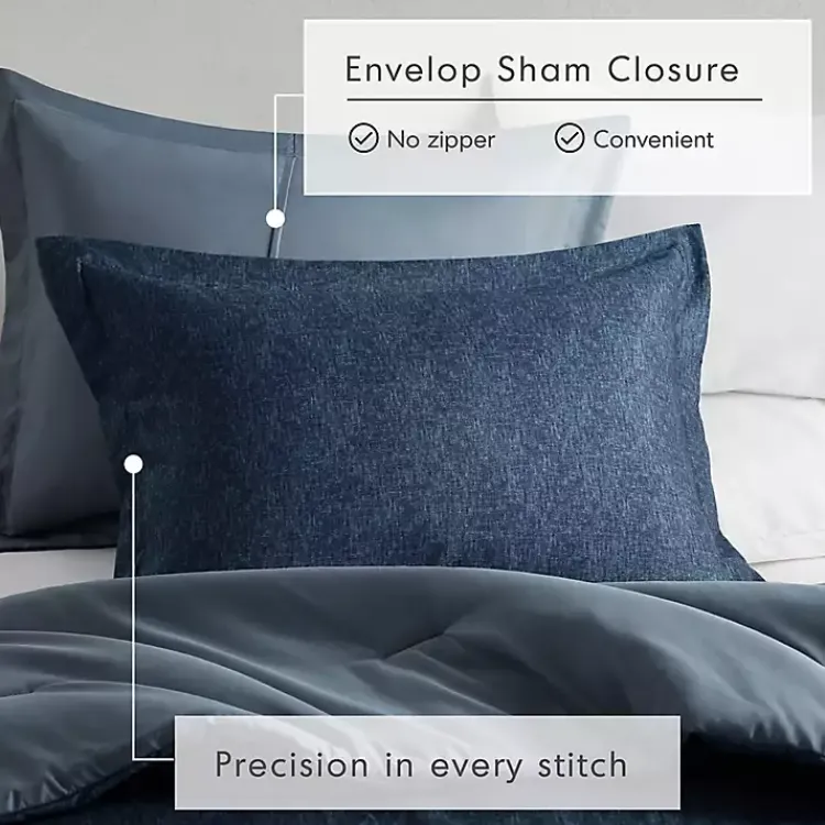 Kirklands Home Comforters|Navy Chambray 3-pc. Full/Queen Comforter Set Blue