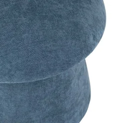 Kirklands Home Benches & Ottomans|Navy Chenille Mushroom Storage Ottoman Blue