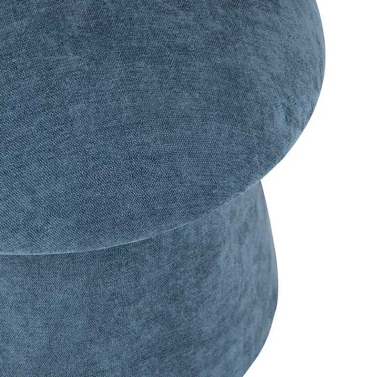 Kirklands Home Benches & Ottomans|Navy Chenille Mushroom Storage Ottoman Blue