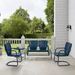 Kirklands Home Outdoor Sets|Navy Clamshell 4-pc. Outdoor Furniture Set Blue