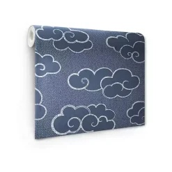 Kirklands Home Wall Murals & Wallpaper|Navy Cloudy Skies Peel & Stick Wallpaper Blue