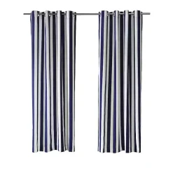 Kirklands Home Outdoor Curtains|Navy Coastal Stripe Outdoor Curtain Panel, 108 in.