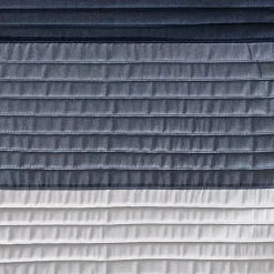 Kirklands Home Shower Curtains|Navy Colorblock Silky Shower Curtain Blue