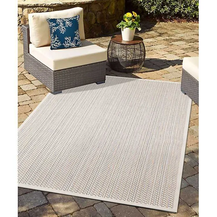 Kirklands Home Outdoor Cushions & Pillows|Navy Coral Woven Outdoor Throw Pillow