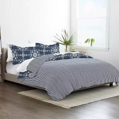 Kirklands Home Comforters|Navy Daisy Medallion King 3-pc. Comforter Set Blue