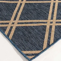 Kirklands Home Outdoor Rugs|Navy Diamond Indoor/Outdoor Area Rug, 5x7 Blue