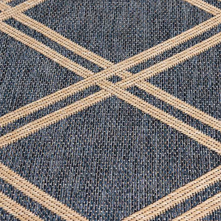 Kirklands Home Outdoor Rugs|Navy Diamond Indoor/Outdoor Area Rug, 5x7 Blue