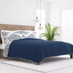 Kirklands Home Quilts|Navy Diamond Line Reversible 2-pc. Twin Quilt Set