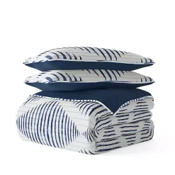 Kirklands Home Quilts|Navy Diamond Line Reversible 3-pc. Queen Quilt Set