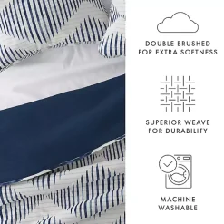 Kirklands Home Quilts|Navy Diamond Line Reversible 3-pc. King Quilt Set