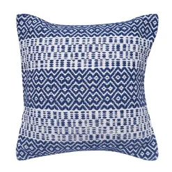 Kirklands Home Outdoor Cushions & Pillows|Navy Diamond Stripe Indoor/Outdoor Pillow Blue