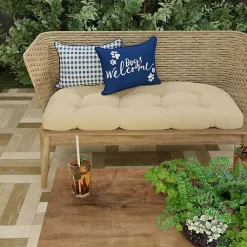 Kirklands Home Outdoor Cushions & Pillows|Navy Dogs Welcome Outdoor Lumbar Pillow