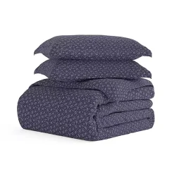 Kirklands Home Duvets|Navy Elegant Floral 3-pc. Queen Duvet Cover Set Blue