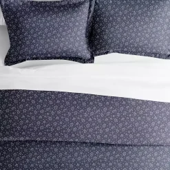 Kirklands Home Duvets|Navy Elegant Floral 2-pc. Twin Duvet Cover Set Blue