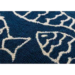 Kirklands Home Outdoor Cushions & Pillows|Navy Embroidered Fish Outdoor Lumbar Pillow