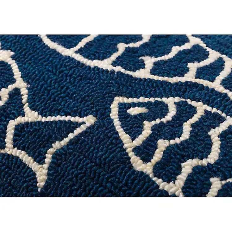 Kirklands Home Outdoor Cushions & Pillows|Navy Embroidered Fish Outdoor Lumbar Pillow