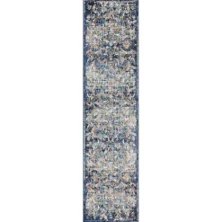 Kirklands Home Area Rugs|Navy Faded Floral Area Rug, 2x9