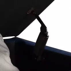 Kirklands Home Benches & Ottomans|Navy Faux Leather Jessy Storage Ottoman Blue