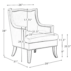 Kirklands Home Accent Chairs|Navy Faux Leather Wingback Accent Chair Blue