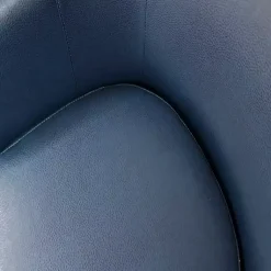 Kirklands Home Accent Chairs|Navy Faux Leather Winslow Accent Chair Blue