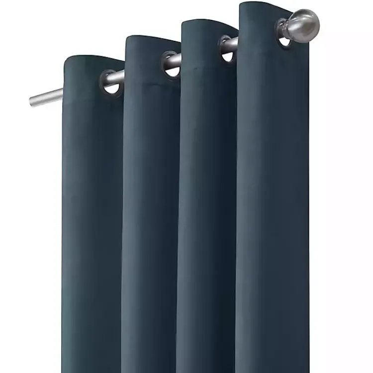 Kirklands Home Curtains & Drapes|Navy Faux Suede Blackout Curtain Panel, 63 in. Blue