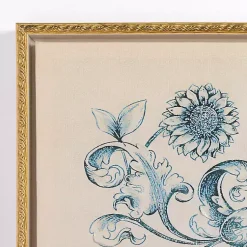 Kirklands Home Canvas Art|Navy Floral Framed Canvas Art Prints, Set of 3