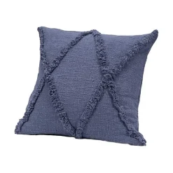 Hot Navy Fringe Diamond Pillow, 18 in. Pillows
