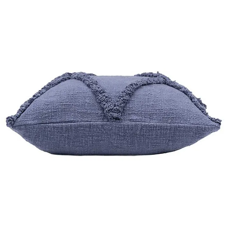 Hot Navy Fringe Diamond Pillow, 18 in. Pillows