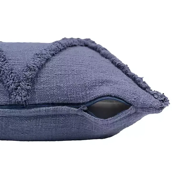 Hot Navy Fringe Diamond Pillow, 18 in. Pillows