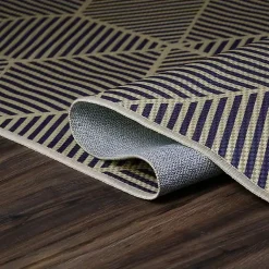 Kirklands Home Area Rugs|Navy Geometric Washable Area Rug, 5x7 Blue