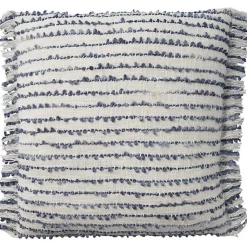 Clearance Navy Handstitched Stripes Throw Pillow Pillows