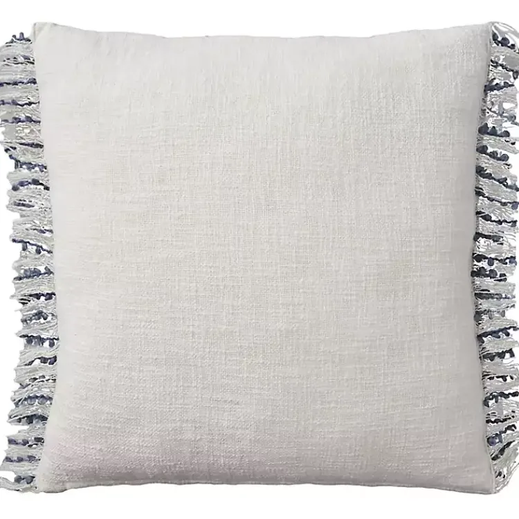 Clearance Navy Handstitched Stripes Throw Pillow Pillows