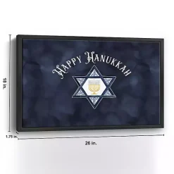 Sale Navy Happy Hanukkah Star Framed Wall Art Hanukkah Decorations