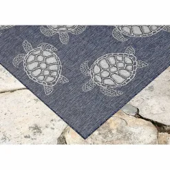 Kirklands Home Area Rugs|Navy Harrison Turtle Indoor/Outdoor Area Rug, 4x7 Blue