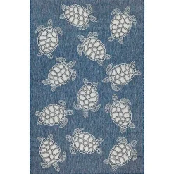 Kirklands Home Outdoor Rugs|Navy Harrison Turtle Indoor/Outdoor Area Rug, 7x9 Blue