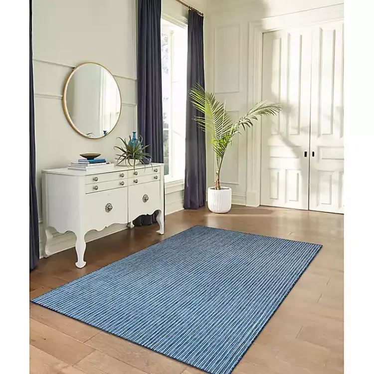 Kirklands Home Outdoor Rugs|Navy Intertwine Indoor/Outdoor Area Rug, 4x7 Blue