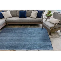 Kirklands Home Outdoor Rugs|Navy Intertwine Indoor/Outdoor Area Rug, 4x7 Blue