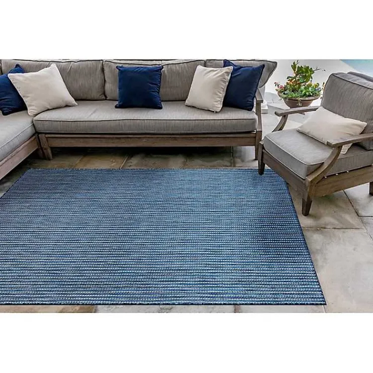 Kirklands Home Outdoor Rugs|Navy Intertwine Indoor/Outdoor Area Rug, 7x9 Blue
