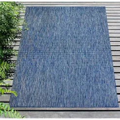 Kirklands Home Outdoor Rugs|Navy Intertwine Indoor/Outdoor Area Rug, 7x9 Blue