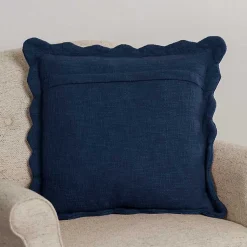 New Navy Juna Scalloped Pillow Pillows