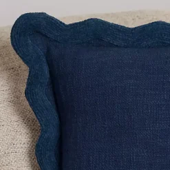 New Navy Juna Scalloped Pillow Pillows