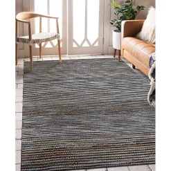 Kirklands Home Area Rugs|Navy Jute and Wool Woven Area Rug, 5x8